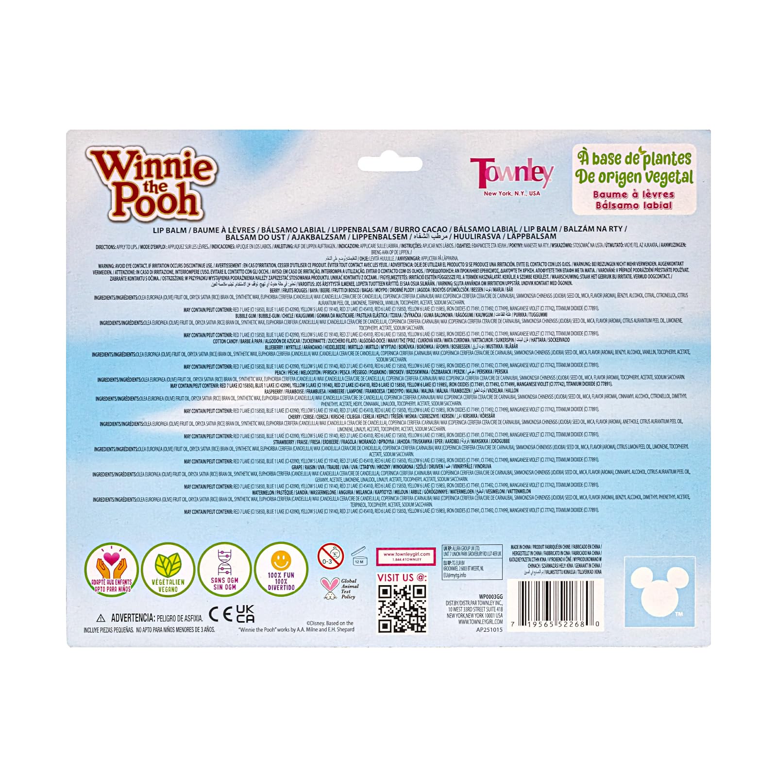 Townley Girl ingredient visual with oils and waxes emphasizing plant-based formulation