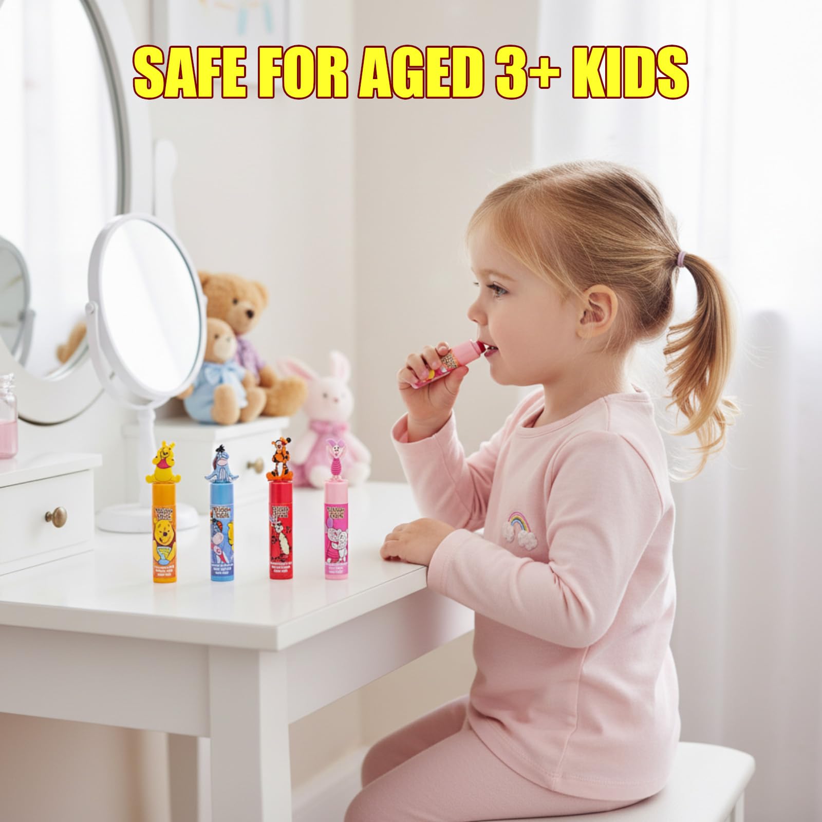 Townley Girl children applying balm in playful setting encouraging supervised use
