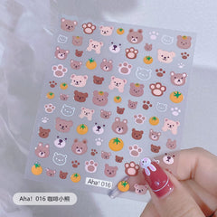 TPhaelay close-up of sticker sheet showing clear bear details and easy selection