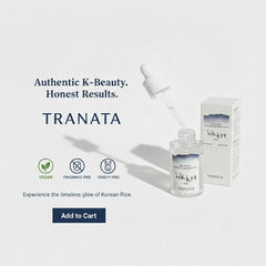TRANATA before and after glow comparison showing immediate dewy radiance