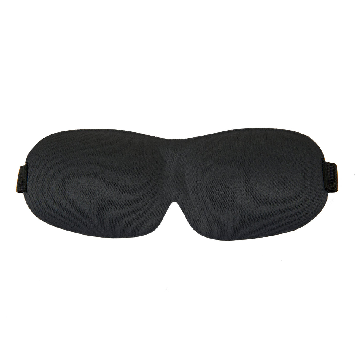 Travelon black sleep mask front view showing full-face coverage and blackout benefit