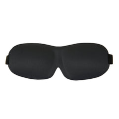 Travelon black sleep mask front view showing full-face coverage and blackout benefit