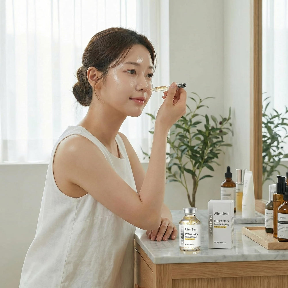 Treayes applying serum around eye area to reduce fine lines