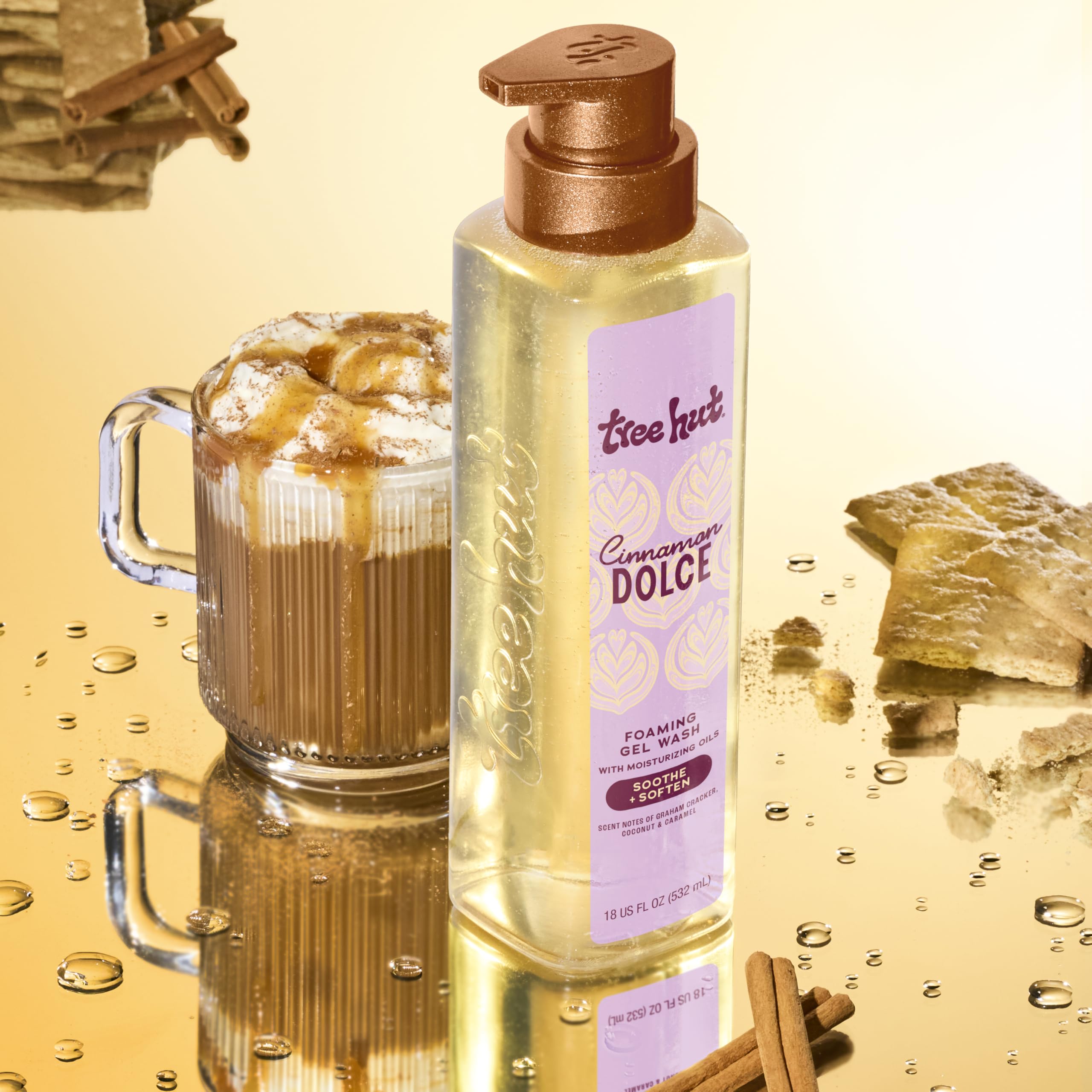 Tree Hut textured lather on bath pouf demonstrating softening effect