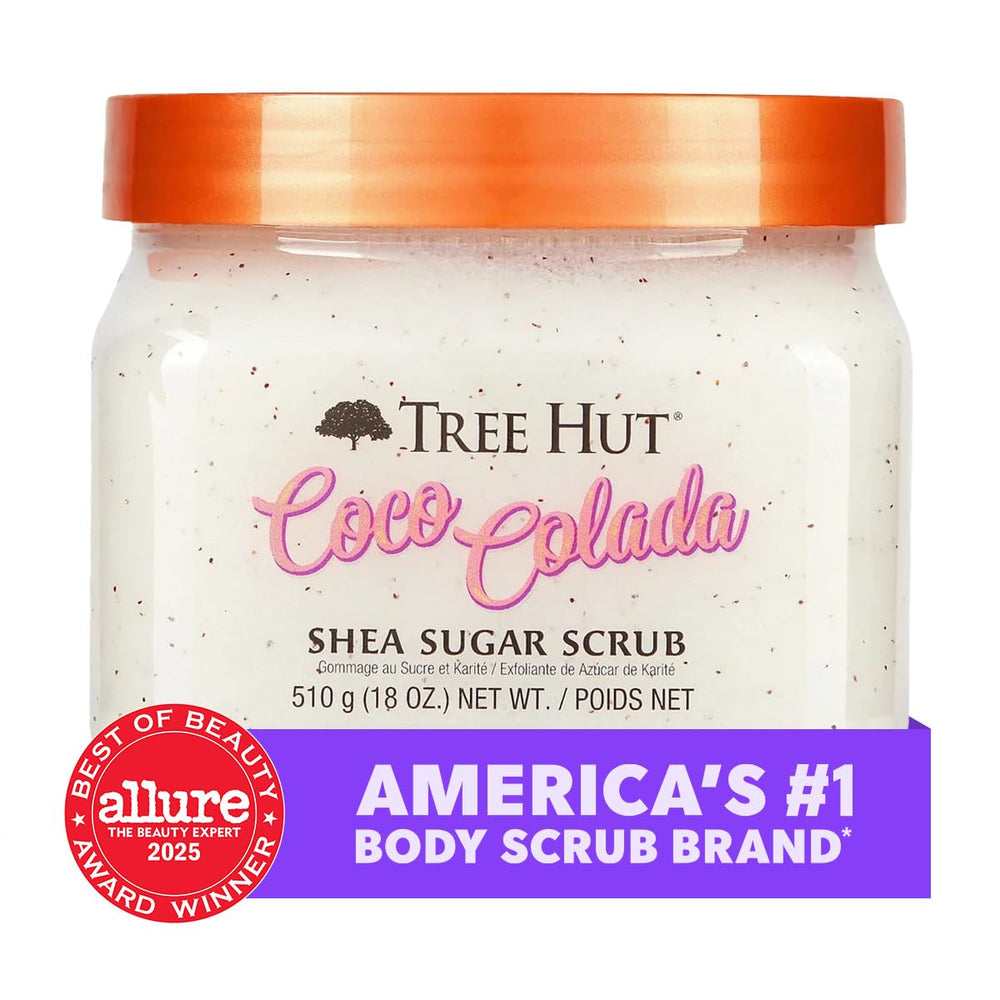 Tree Hut close-up of sugar scrub texture highlighting softening benefits