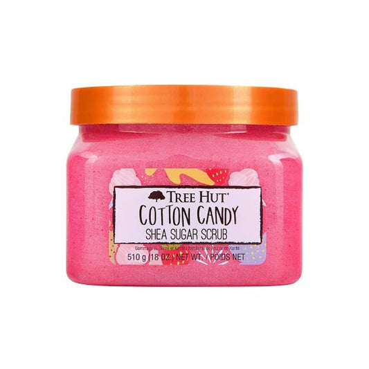 Tree Hut front tub showing Cotton Candy scent and packaging benefits