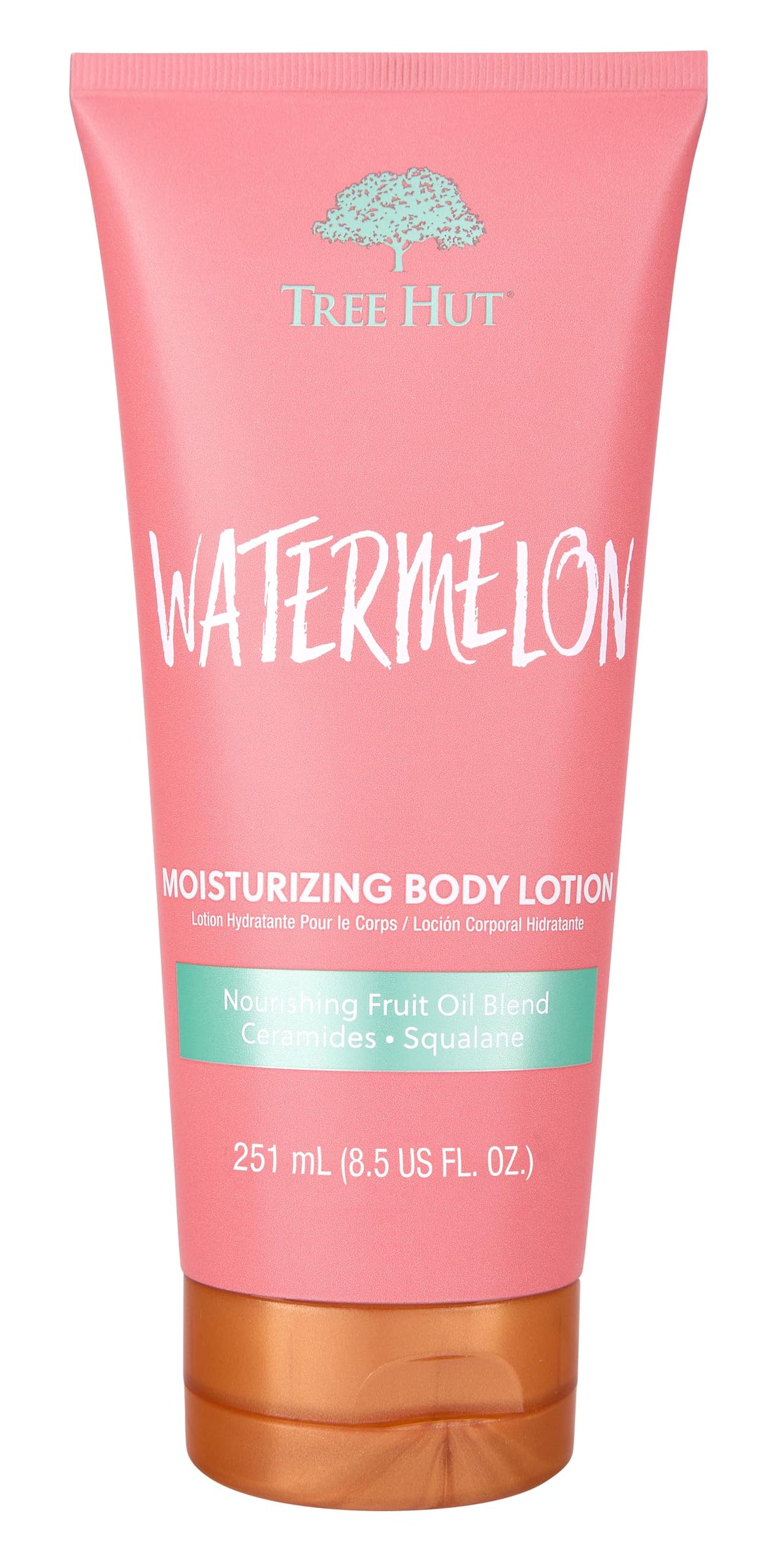 Tree Hut front bottle showing watermelon scent and hydrating benefits