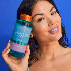 Tree Hut bottle staged in bathroom setting conveying a relaxing self-care benefit