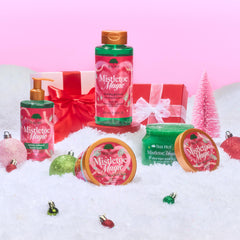 Tree Hut bottle styled in holiday setting to convey seasonal scent and ambiance