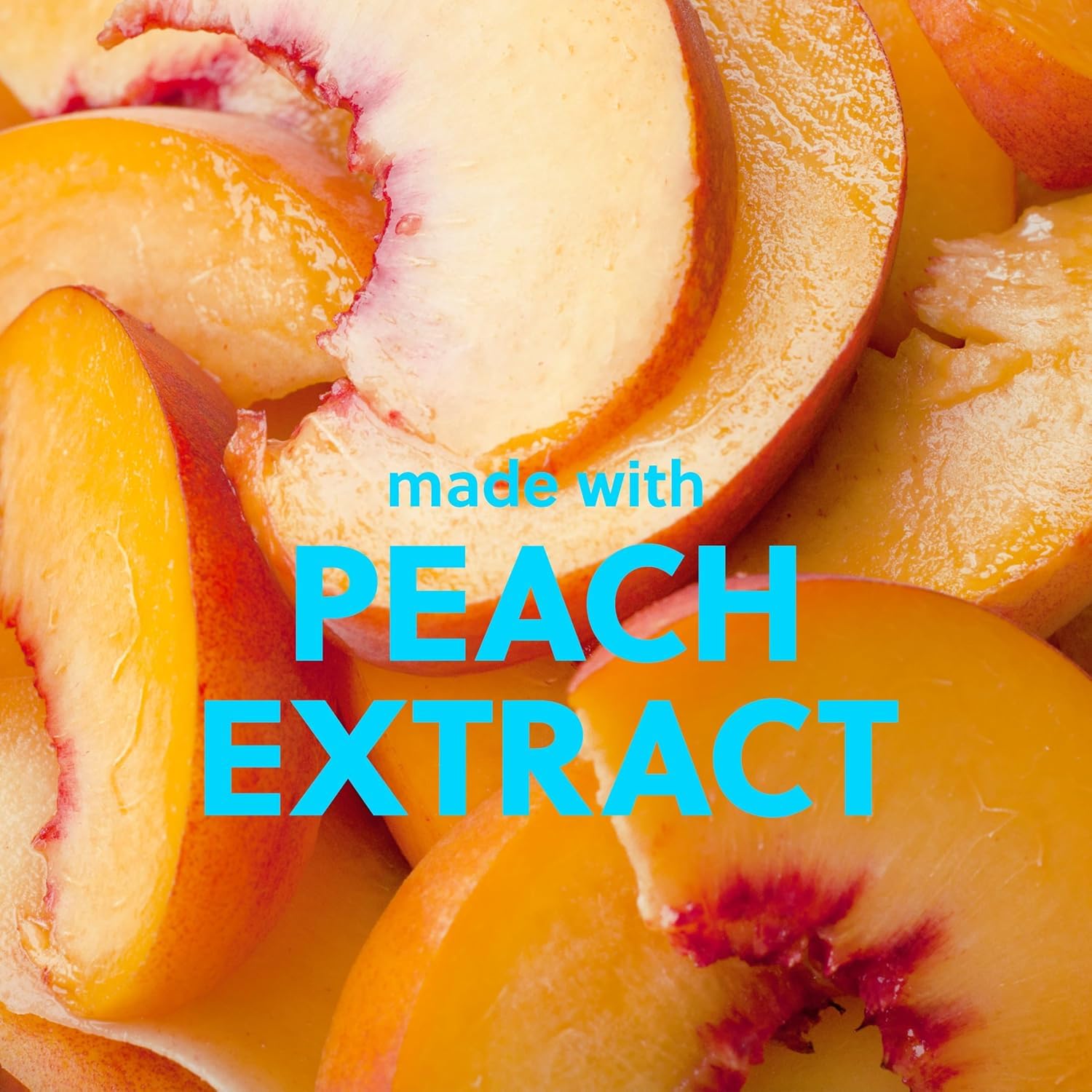 Tree Hut peach sorbet beside fresh peach illustrating natural fruit extract