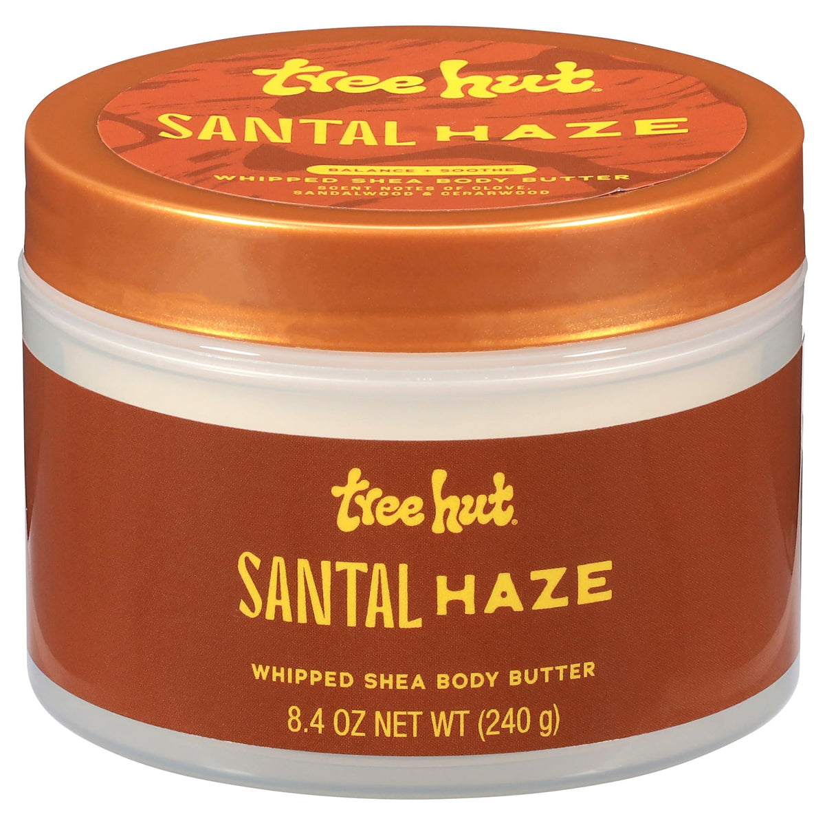 Tree Hut front jar showing label and 8.4 oz size for quick identification and appeal