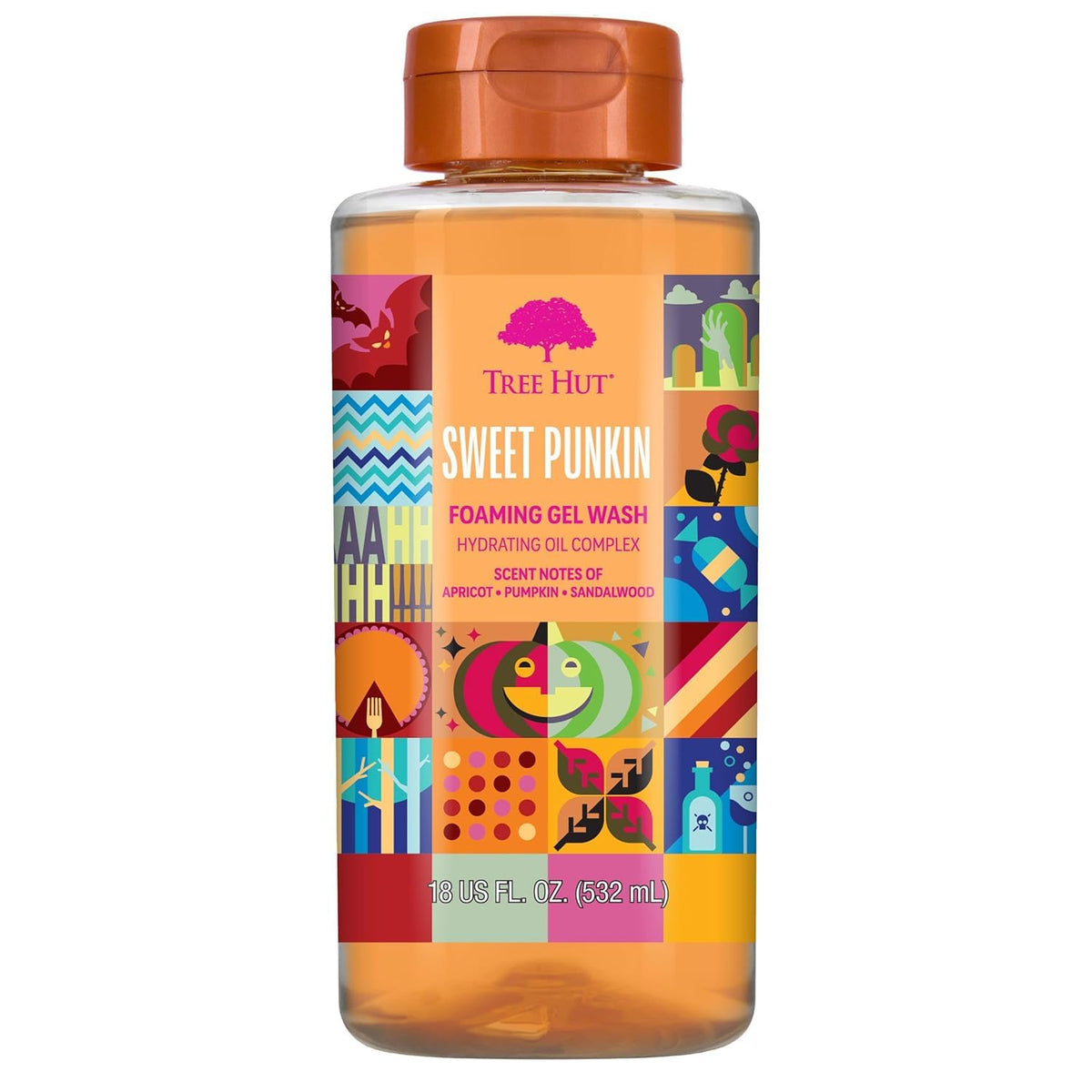Tree Hut front bottle showing Sweet Punkin label and cozy scent benefit