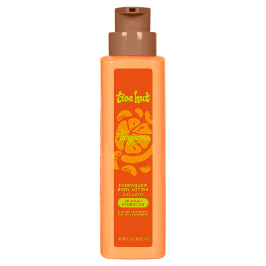 Tree Hut front bottle showing label and 18 fl oz size benefit