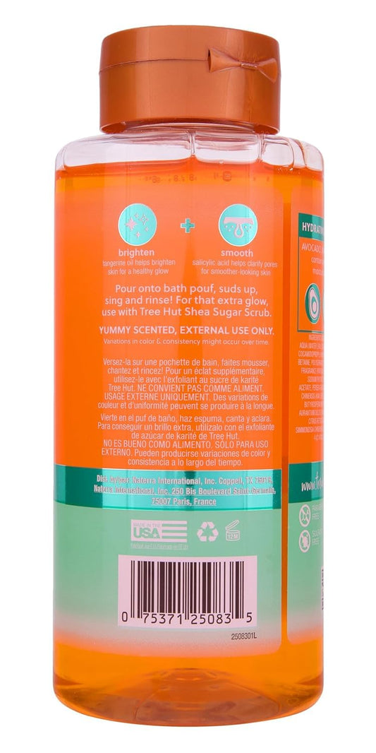 Tree Hut label close-up highlighting shea butter and ingredient benefits