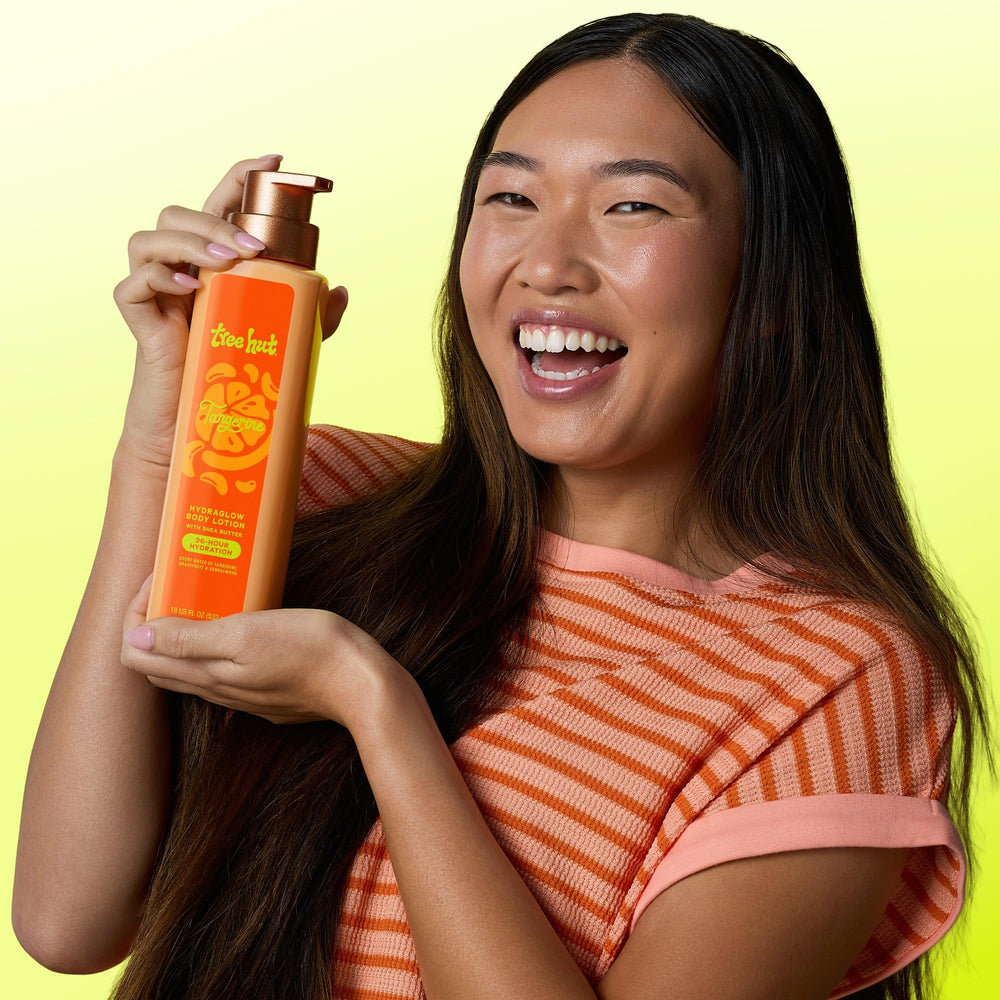Tree Hut pump dispensing lotion for quick, mess-free application benefit