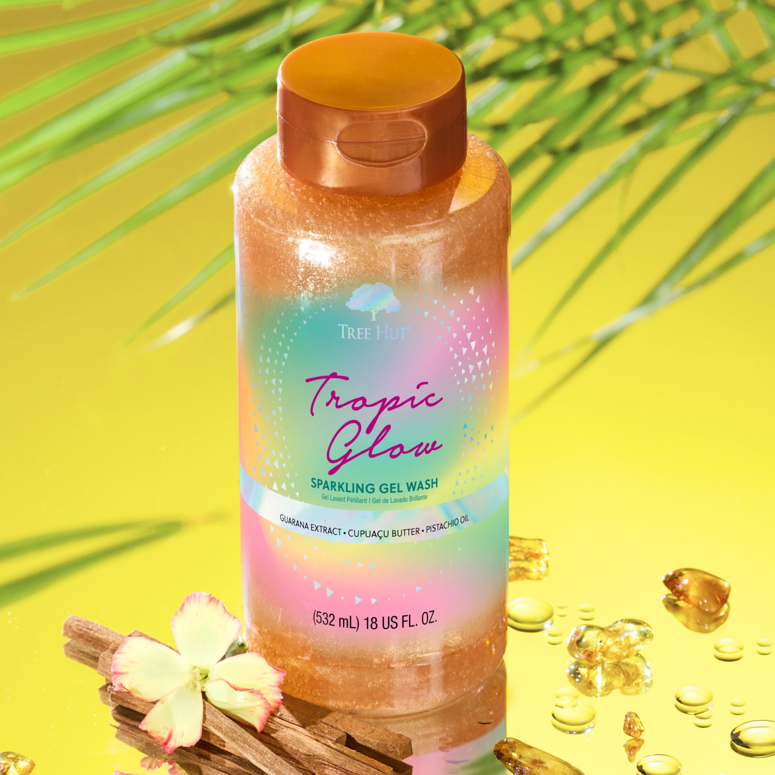 Tree Hut pump dispensing gel highlighting convenient application benefit