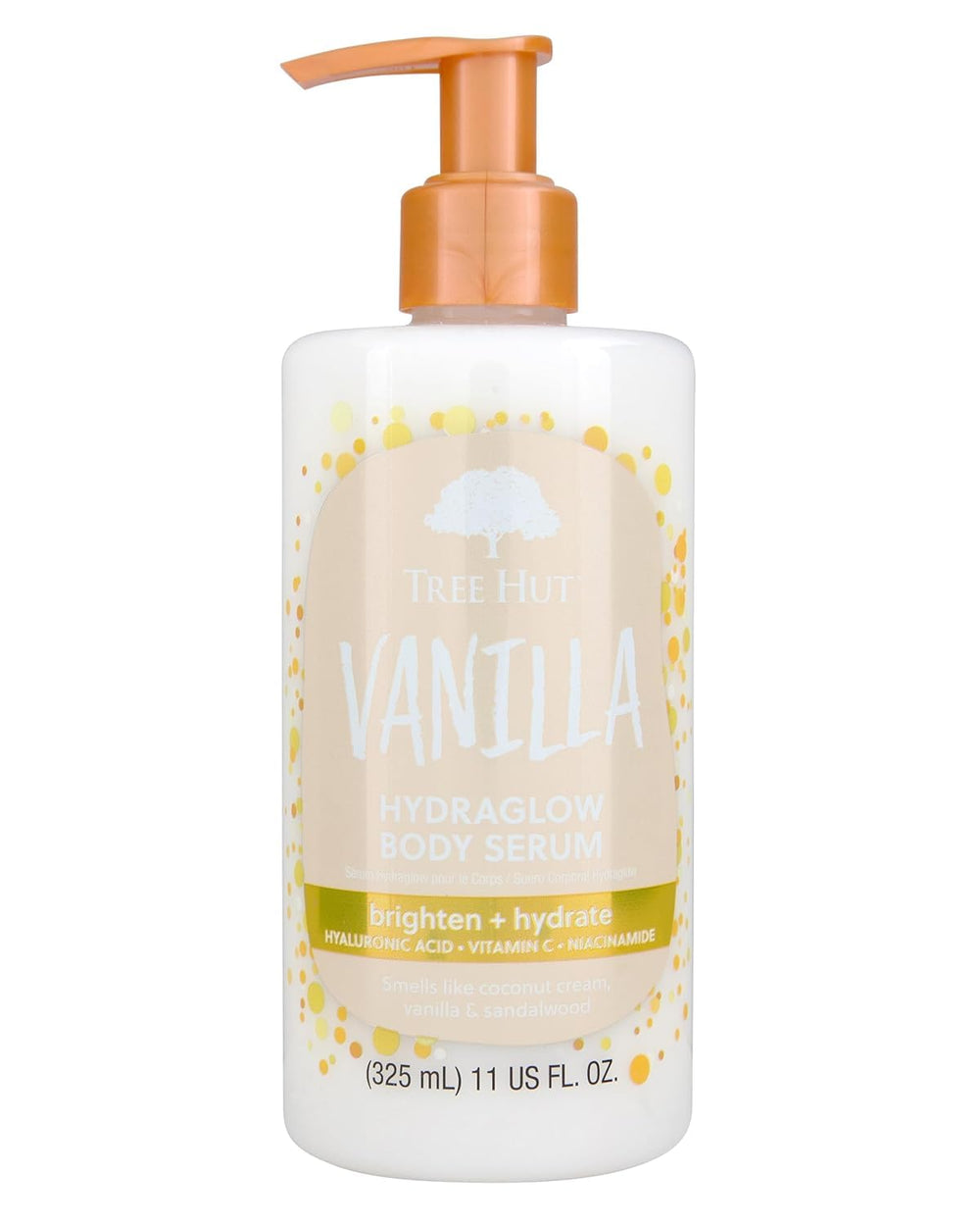 Tree Hut front packaging showing bottle and label with brightening benefits