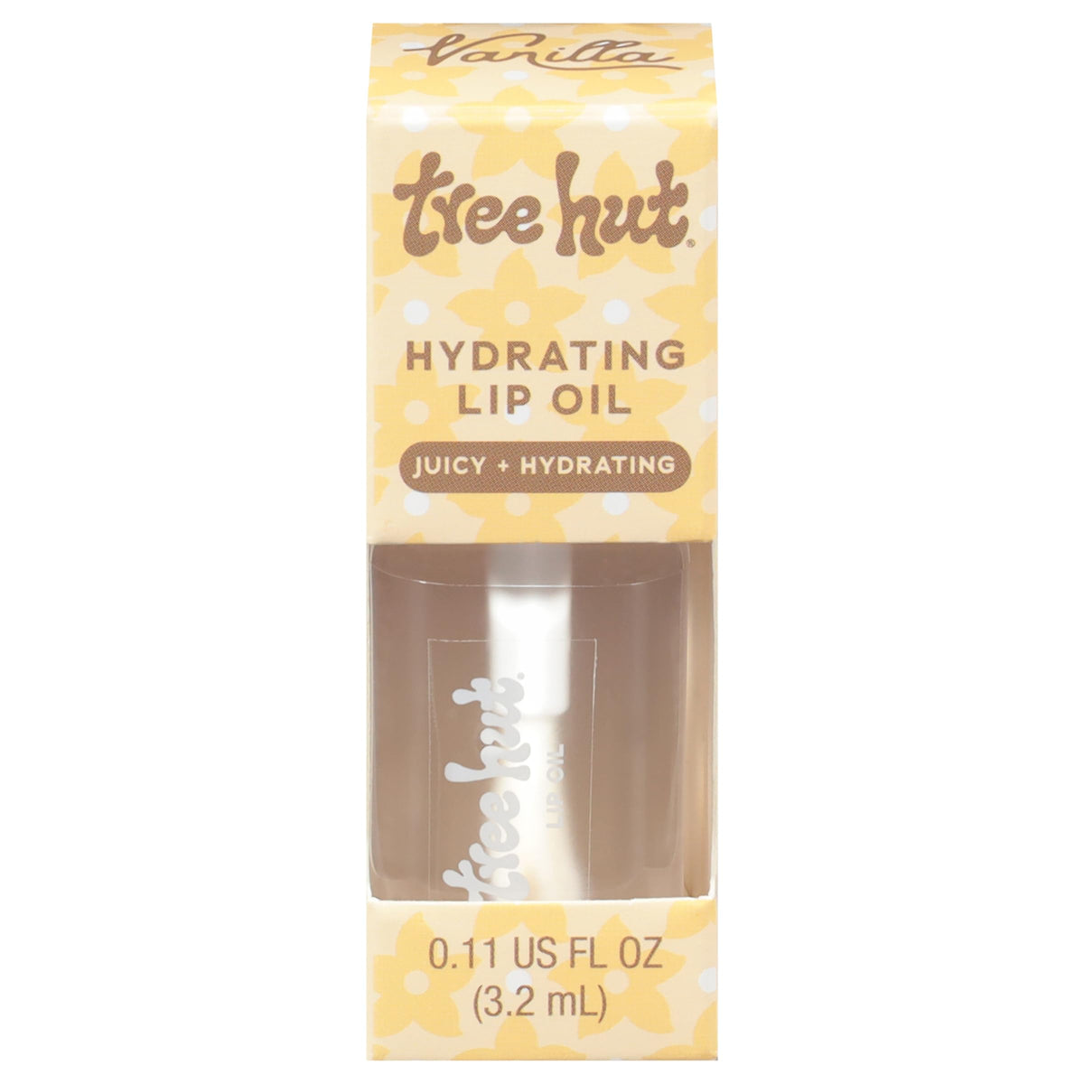 Tree Hut front packaging showing tidy labeled tube and vanilla scent benefit
