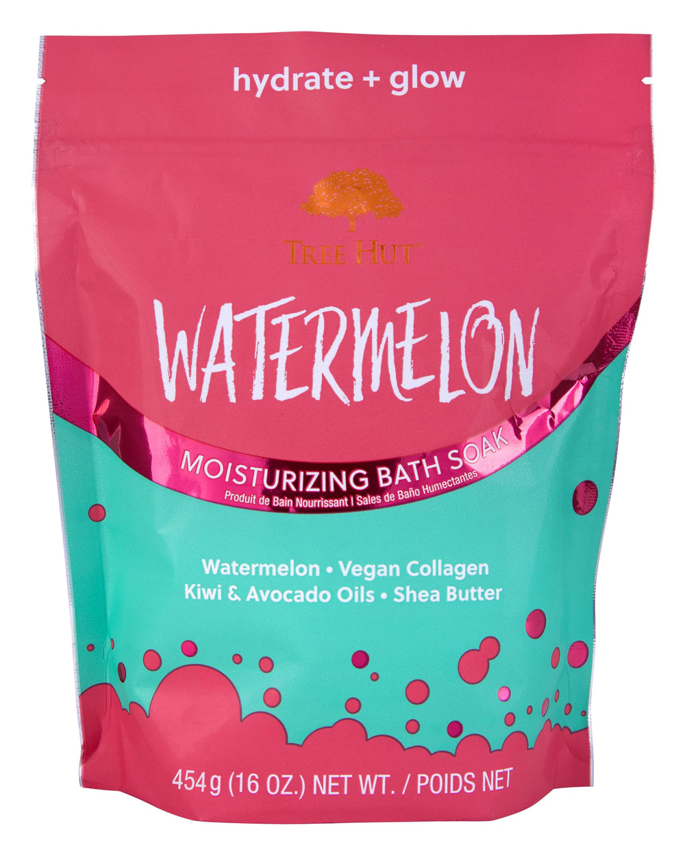 Tree Hut front jar showing packaging and vibrant watermelon scent benefits