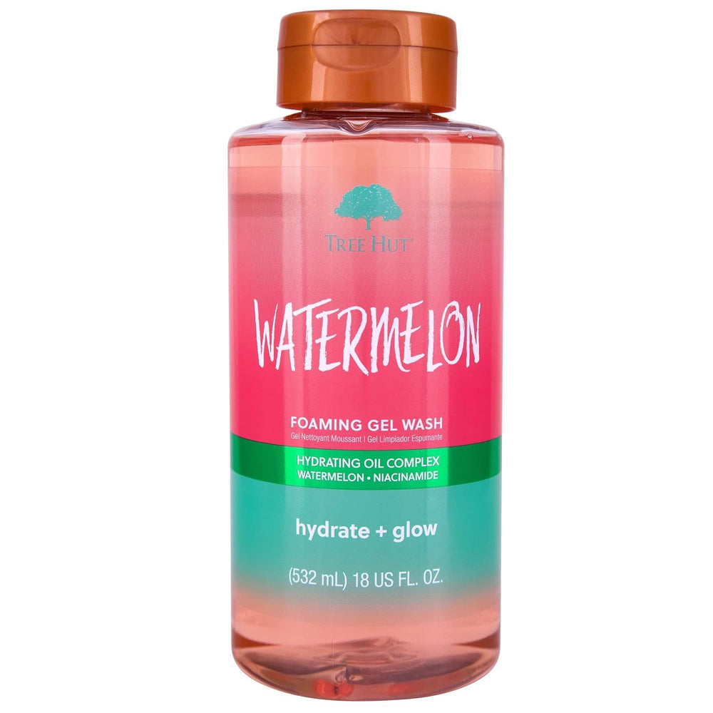 Tree Hut front packaging showing bottle and watermelon scent benefits