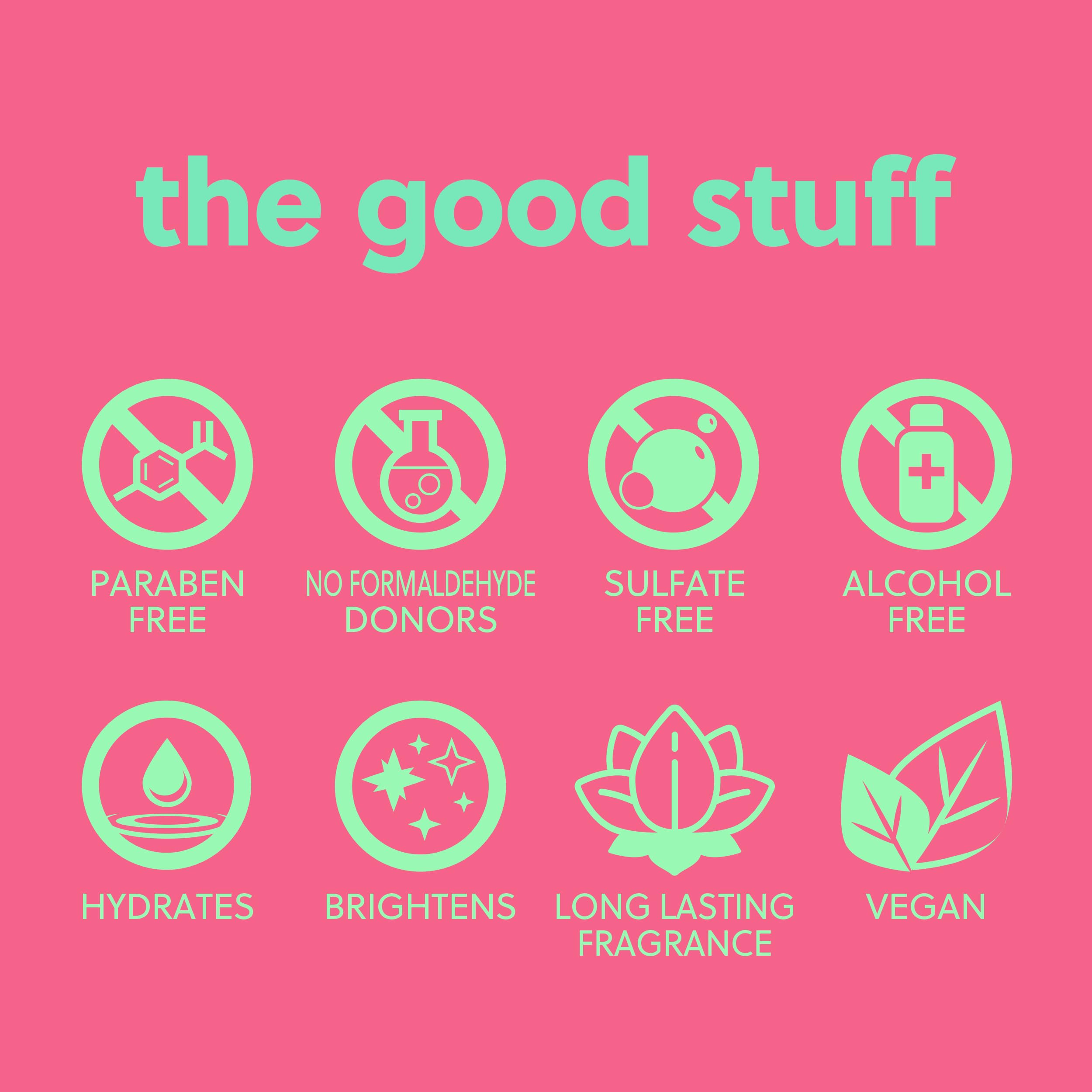Tree Hut ingredient label photo showing vegan collagen and fruit oils benefits