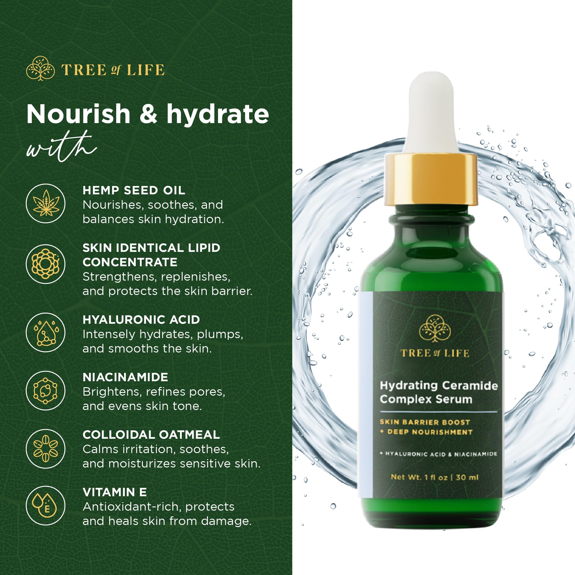 Tree of Life Beauty close-up of silky serum texture for fast absorption