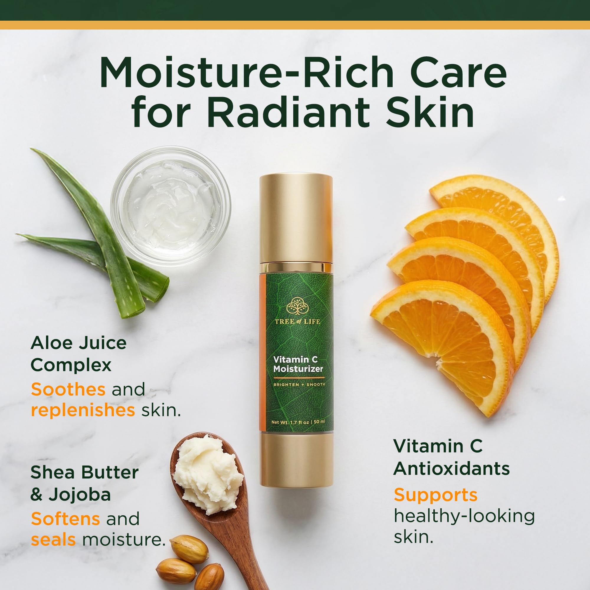 Tree of Life Beauty airless pump detail preserving freshness and potency