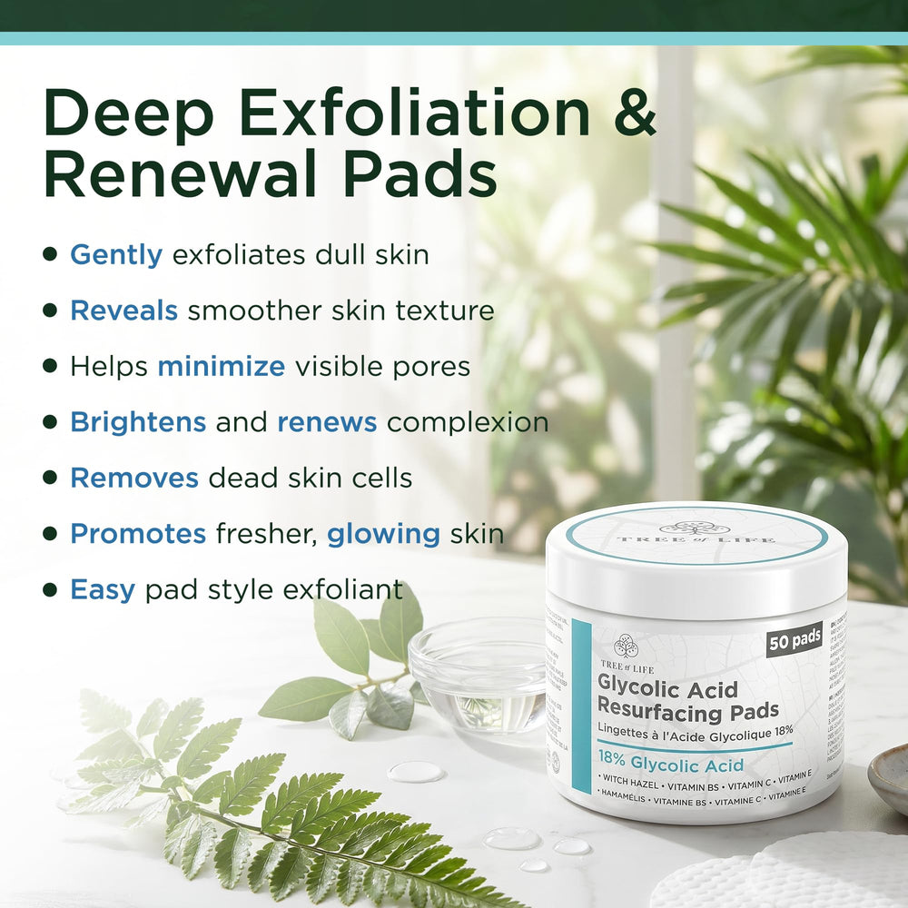 Tree of Life Beauty open tub with 50 pads for travel-ready routine and convenience