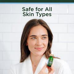 Tree of Life serum staged on bathroom counter suggesting daily routine simplicity