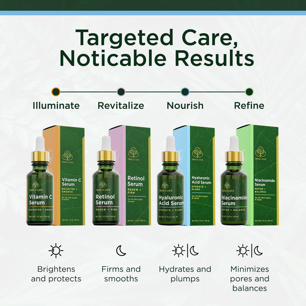 Tree of Life serum held in hand illustrating 1 fl oz travel-friendly size