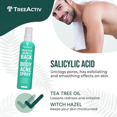 TreeActiv bottle with tea tree and aloe to highlight clarifying and soothing effects