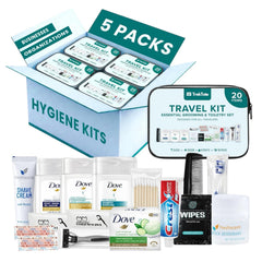 TREKTOTE clear pouch front view showing contents for quick identification