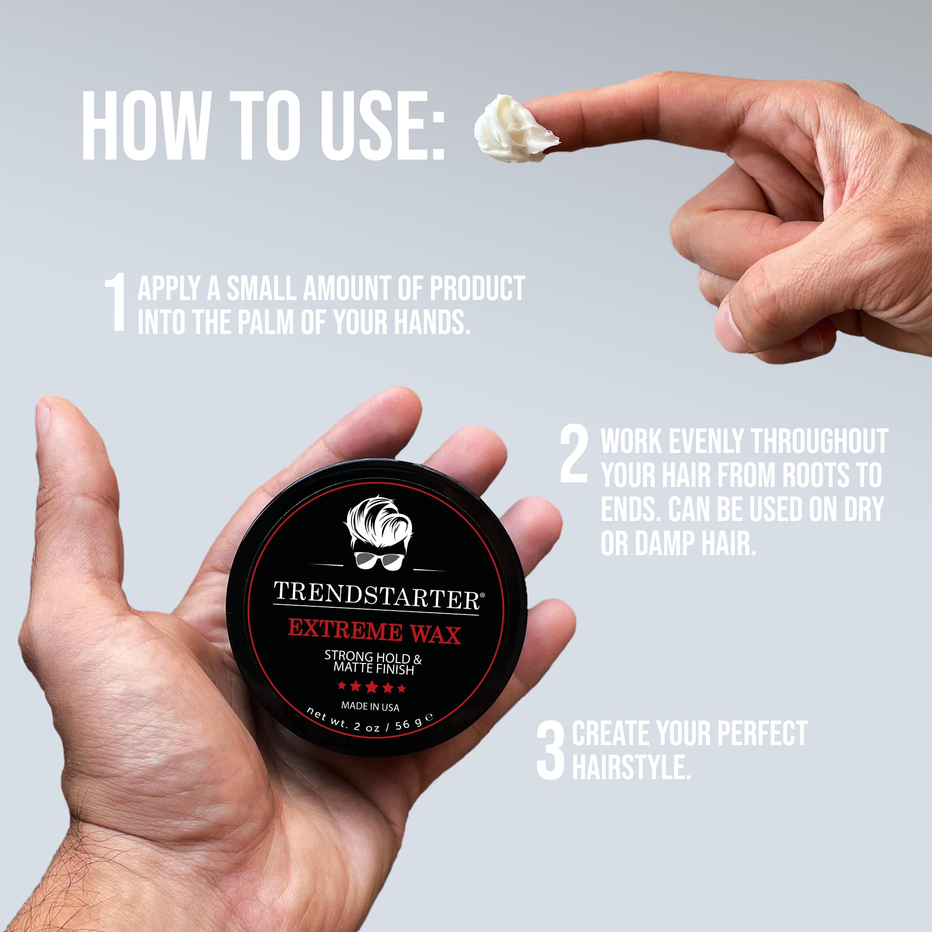 TRENDSTARTER 2oz jar inside travel bag showing portability for on-the-go styling