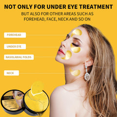 Treondexir patch applied under eye illustrating immediate de-puffing effect