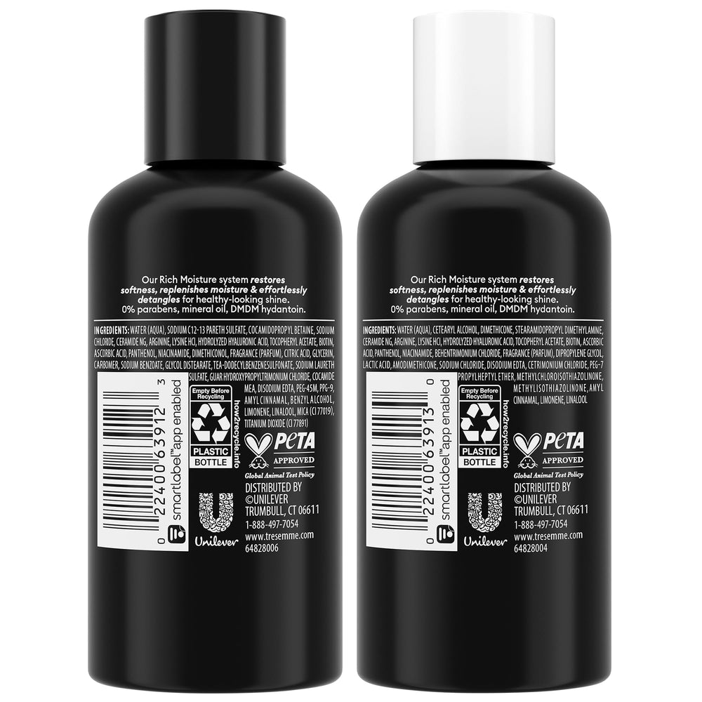 TRESemmé close-up label highlighting hyaluronic acid and clean formulation benefit