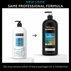TRESemmé pump bottle in hand demonstrating one‑hand dispense for convenient shower use
