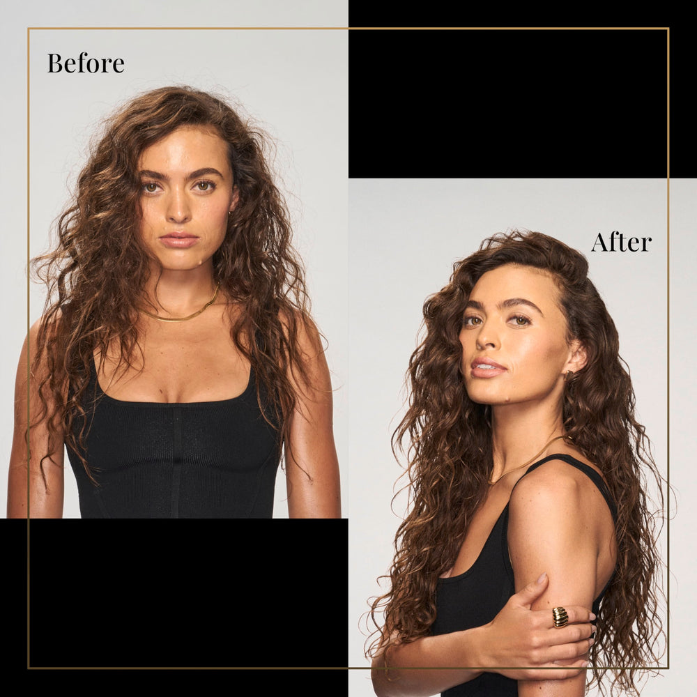 TRESemmé cream applied to damp hair for easier styling and frizz control