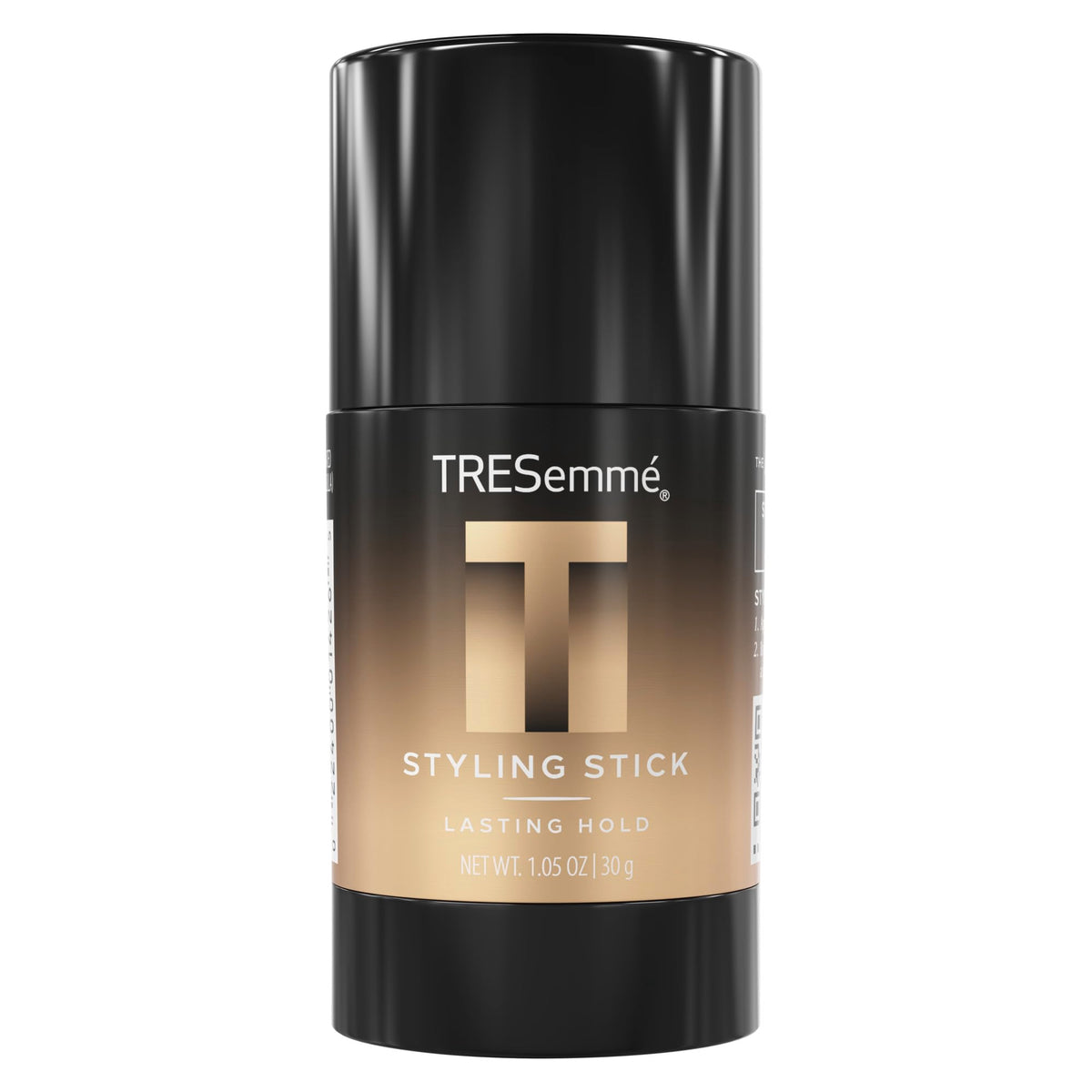 TRESemmé front packaging shows compact styling stick for precise control