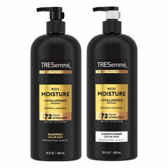 TRESemmé front packaging Rich Moisture 28 oz shows product and benefits