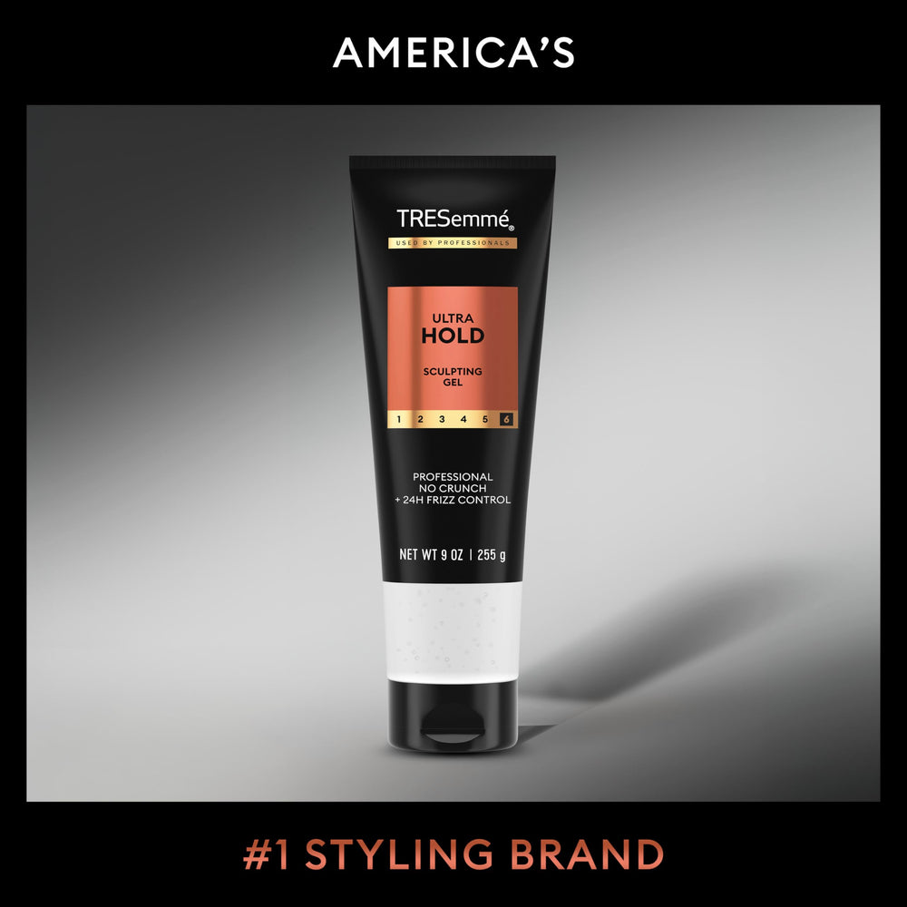 TRESemmé gel applied to damp hair by hand demonstrating smooth application and frizz control benefit