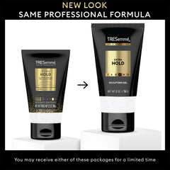 TRESemmé gel texture closeup demonstrating smooth, non-crunchy finish benefit