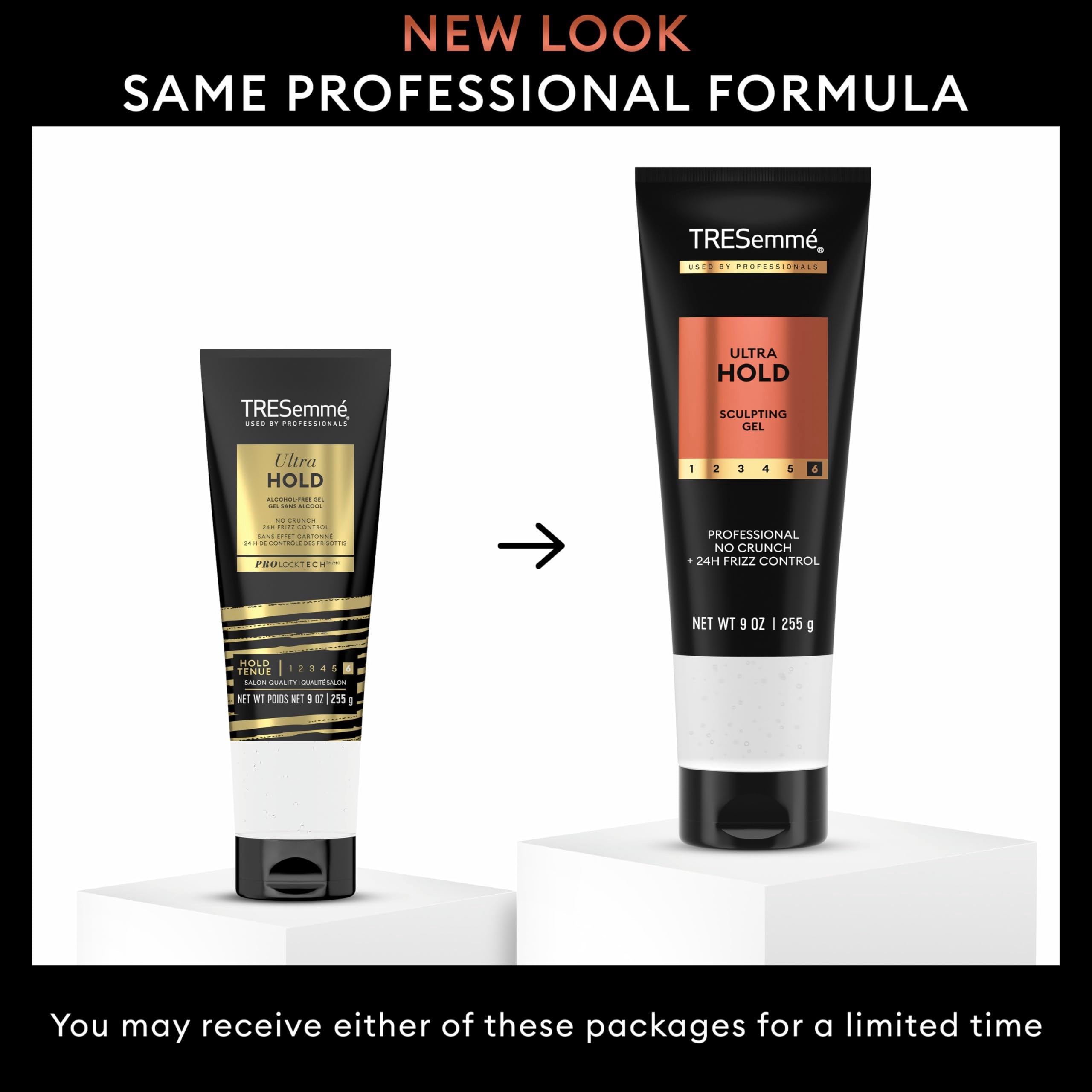 TRESemmé gel texture on palm showing clear gel consistency for easy distribution benefit