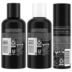 TRESemmé Rich Moisture shampoo bottle detail highlighting moisture-focused formula benefit
