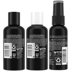 TRESemmé shampoo bottle close up highlighting label and easy dispense benefit