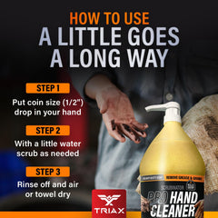TRIAX before and after hands showing deep-cleaning and moisturizing benefit