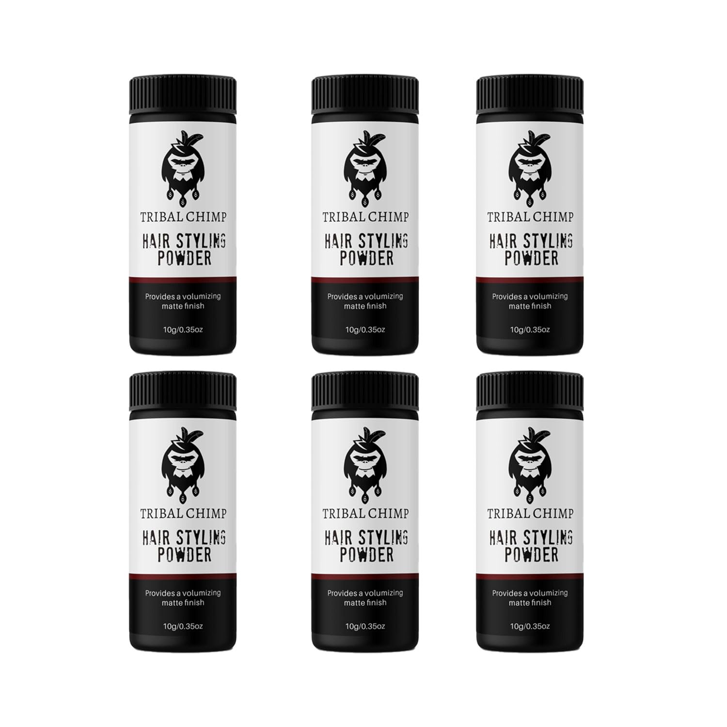 Tribal Chimp front packaging showing six compact bottles and brand for convenience