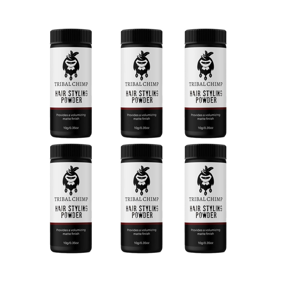 Tribal Chimp front packaging showing six compact bottles and brand for convenience