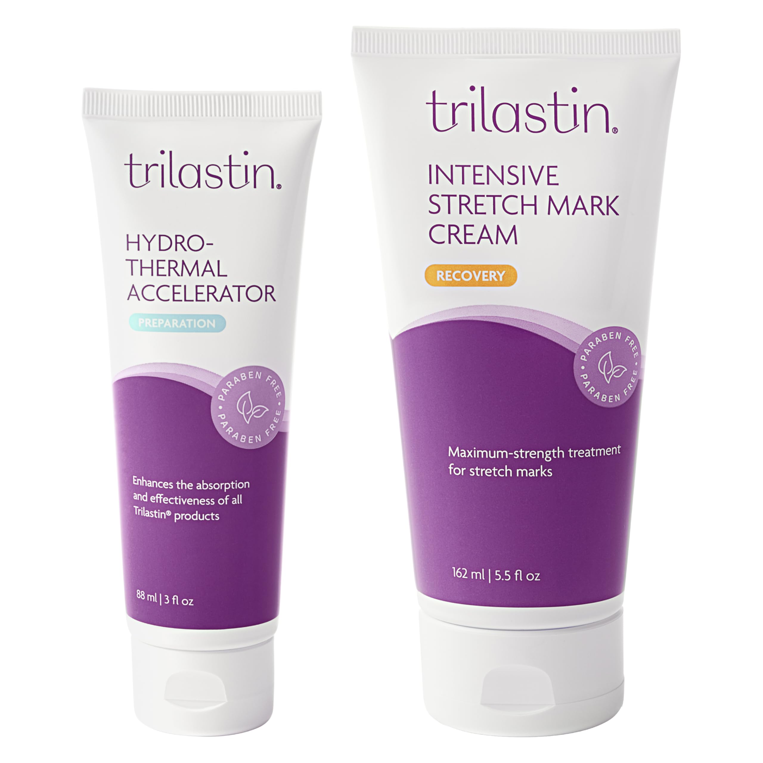 TriLASTIN duo front packaging showing both tubes and benefits