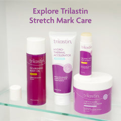 TriLASTIN jar top open showing cream texture for easy application