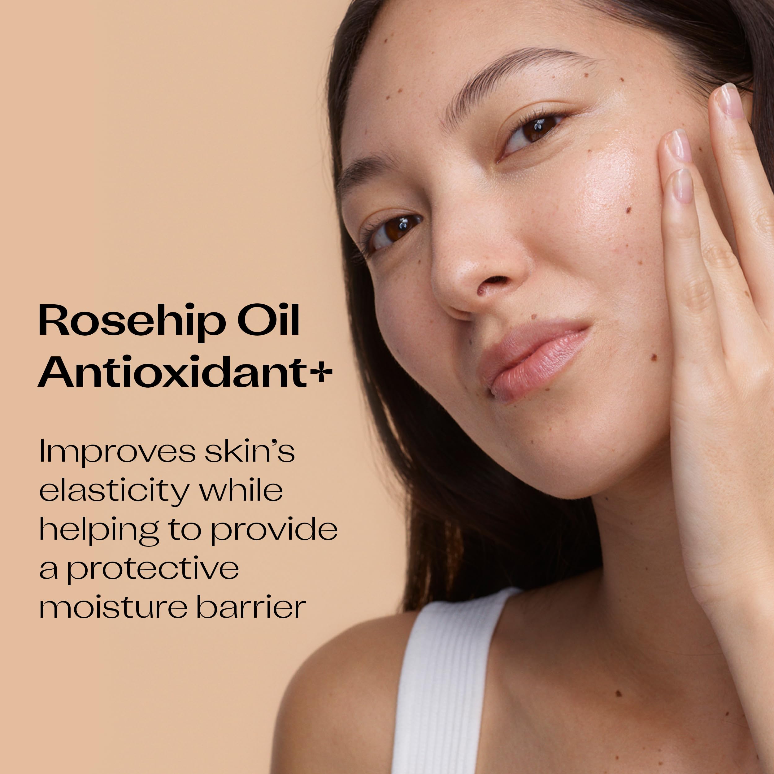 Trilogy rosehip oil droplet from pipette highlighting concentrated antioxidant power